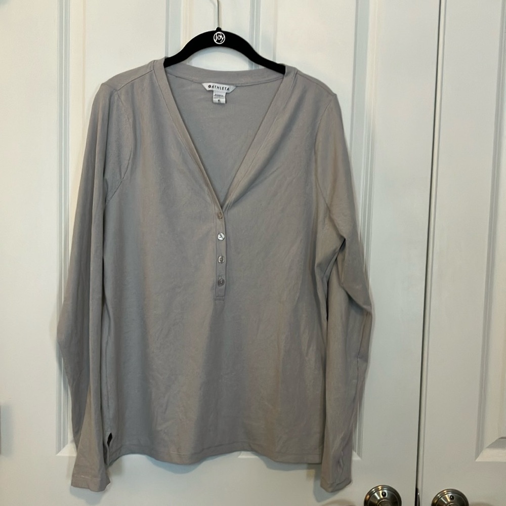Athleta Uptempo Ribbed Henley Top